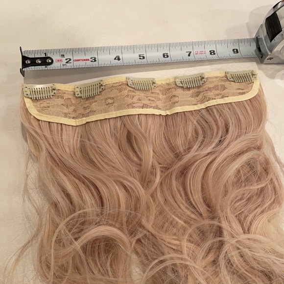 NWT 23” wavy ash blonde mix beach light beige hair extensions ONE piece - Picture 8 of 12